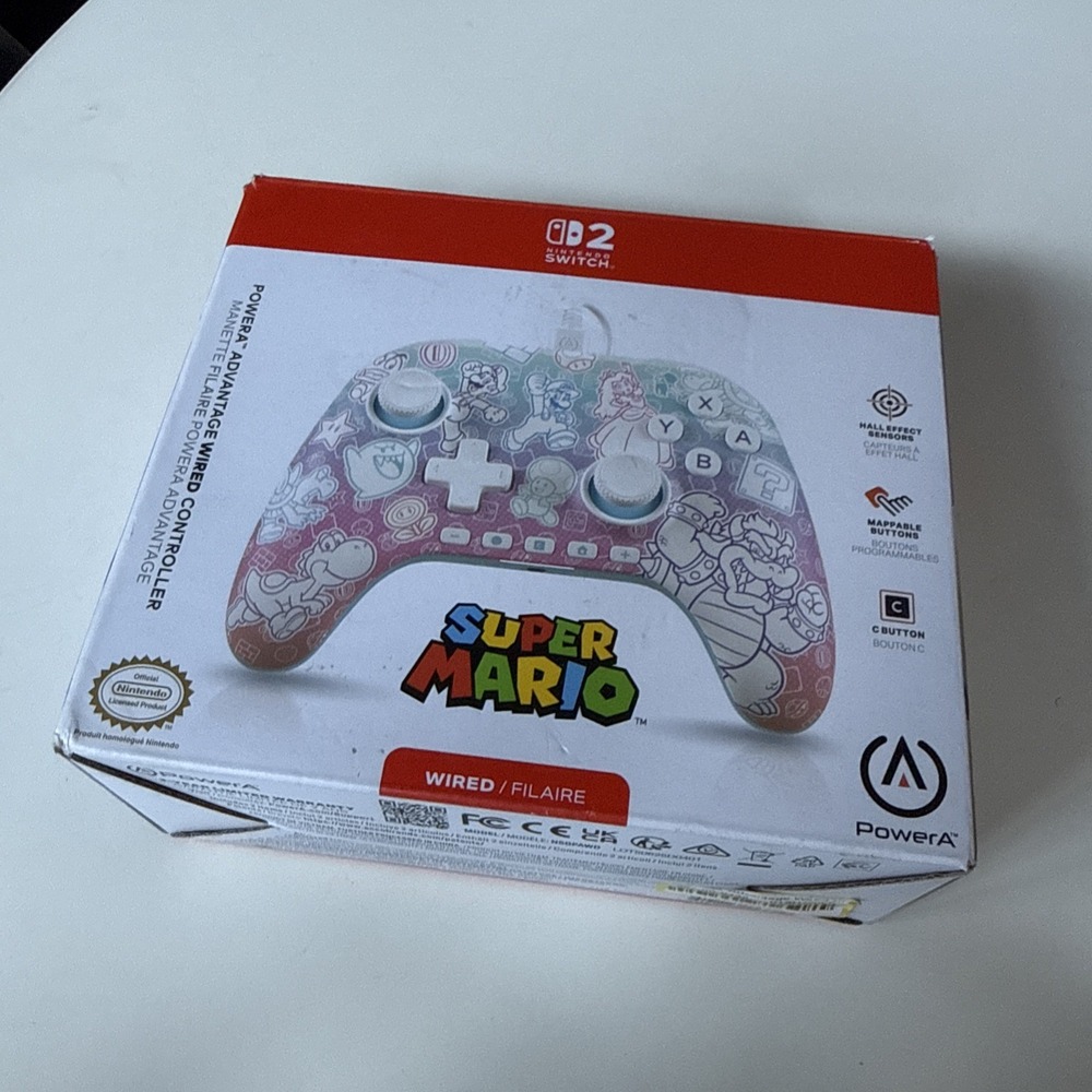 Genuine POWER A Nintendo Switch 2 Wired Controller (MUSHROOM KINGDOM)  Open Box